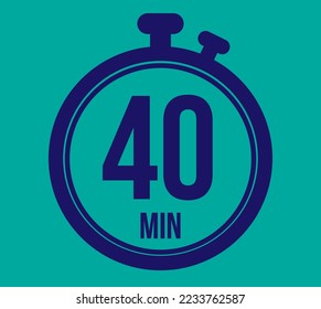 40 minutes. Stopwatch vector icon. Vector with schedule timer for appointments and tasks