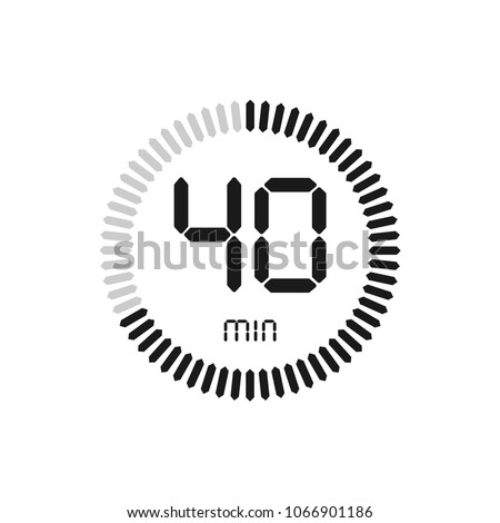 40 minutes stopwatch vector icon digital stock vector royalty free countdown timer 40 minutes