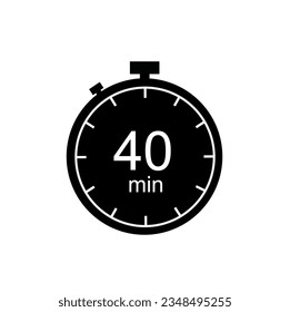 40 minutes timer, 40 min stopwatch or countdown icon.