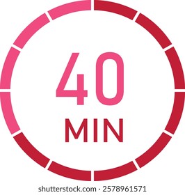 40 minutes timer red design vector eps 10