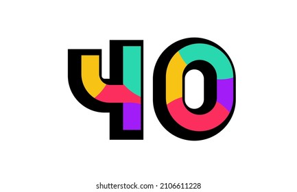 40 New Number Modern Fresh Color Youth