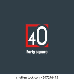 40 Number Logo Design Vector Element