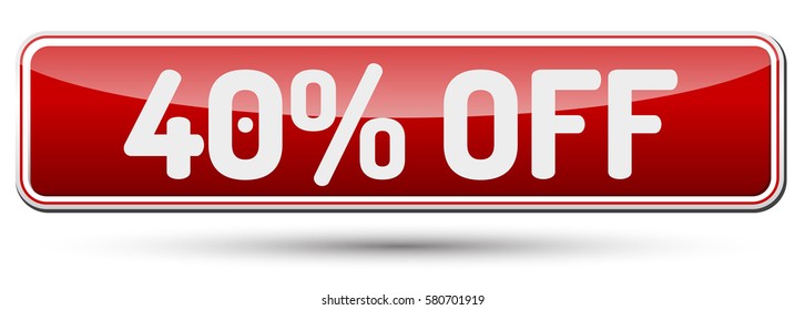 40% OFF - Abstract beautiful button with text.