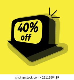 40% off in black and yellow