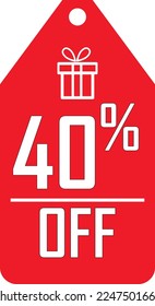 40% off. Discount. badge. vector graphics