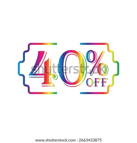40% Off Discount Colorful Bracket Design