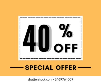 40% off discount creative vector banner illustration, sale special offer 40% off, 40% off discount creative vector