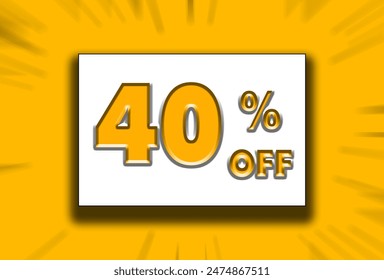 40% off discount creative vector banner illustration, sale special offer 40% off, 40% off discount creative vector