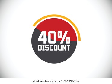    40% off discount promotion sale Brilliant poster. Sale and discount labels. Price off tag icon. special offer