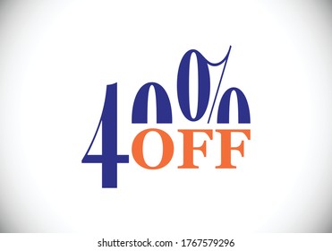 40% off discount promotion sale Brilliant poster. Sale and discount labels. Price off tag icon. special offer