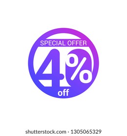 40% off discount. Special offer sale tag. Discount offer price label, symbol for commerce, sale promo marketing