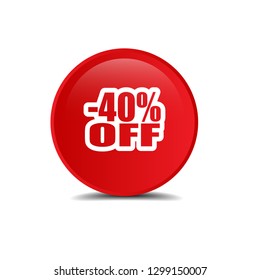 -40% off and glossy button