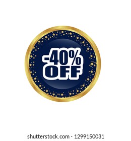 -40% off and glossy button