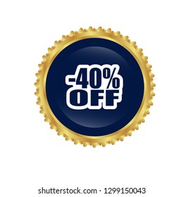 -40% off and glossy button
