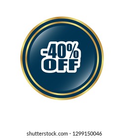 -40% off and glossy button