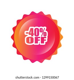 -40% off and glossy button