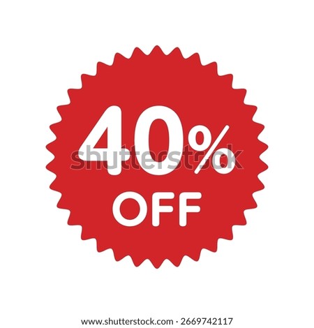 40% OFF icon. Discount icon.