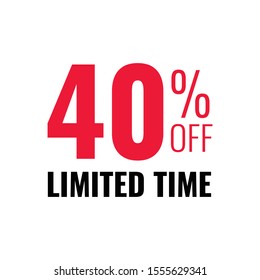 40% off limited time icon
