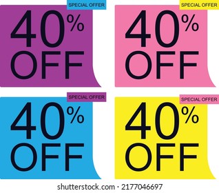 40% off multi color Banners Offering fifty five percent of discount