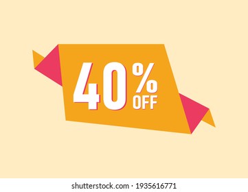 40% off offer banner, 40 percent Discount sale banner design
