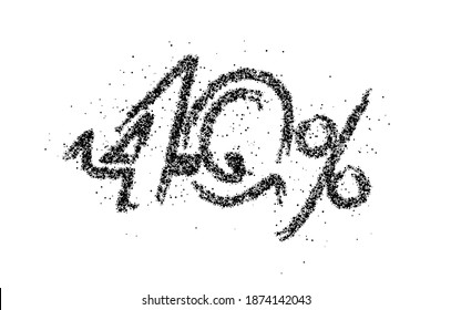 40% OFF Particle Sale Discount Banner. Discount offer price tag. Vector Modern Sticker Illustration.