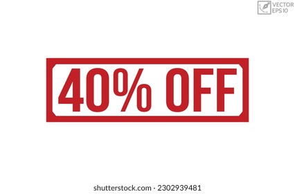 40% Off Red Rubber Stamp vector design.