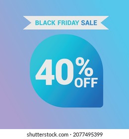 40% off Sale banner special offer ad discount promotion vector banner. price discount offer. season sale promo sticker colorful background