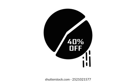 40% Off Sale, black  isolated silhouette