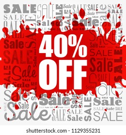 40% OFF Sale word cloud collage, business concept background
