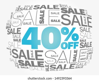 40% OFF Sale word cloud concept