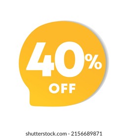 40% off. For sales, price discounts. Offers, promotions, outlet, retail, stores. Use in social media, banner, poster.