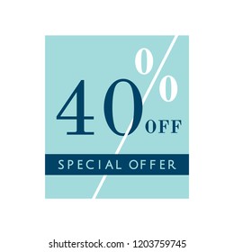 40% off special offer badge vector