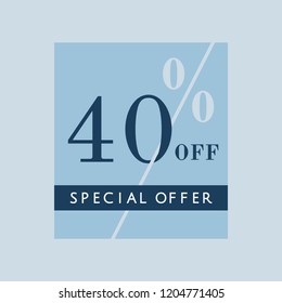 40% off special offer badge vector