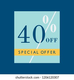 40% off special offer badge vector