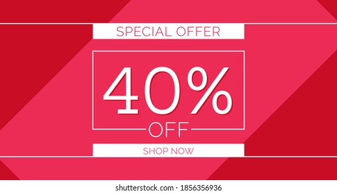 40% off special offer banner, 40% off simple banner design