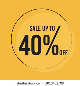 40% DE descuento de oferta especial. Afiche del Vector de Promoción de Venta Grande. Diseño De Oferta De Descuento De Precios. Venta de temporada Promo Colorful Abstract Design Sticker o Cupón de Invitación.