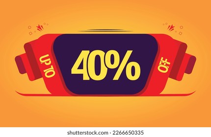 UP TO 40% OFF Super Sale. banner design.