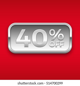 40 Off Vector Badge Silver Stock Vector (Royalty Free) 514700299 ...
