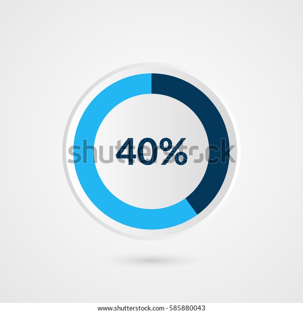 40 青のグレーと白の円グラフ パーセントベクター画像インフォ