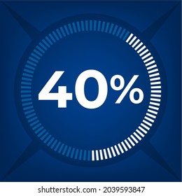40 percent count on dark blue background