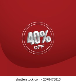 40 percent count red background