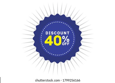 40 percent discount blue color,sticker sale, tage shop