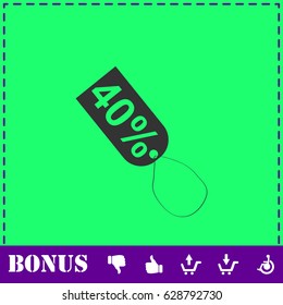 40 percent discount icon flat. Simple vector symbol and bonus icon