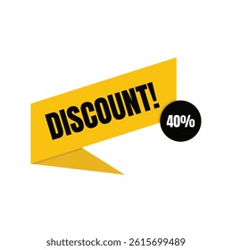 40 Percent Discount, Discount Sign Banner or Poster