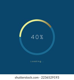 40 Prozent goldene Ladeleiste, goldene Upload-UI, UX Premium-Design-Bar, Goldausgabe des Prozesssymboles, ein Lademenü-UI, Verwendung für Download-Fortschritt, Webdesign-Vorlage