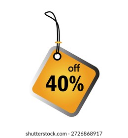 40 Prozent Rabatt auf 3D Square Sale Badge Aufkleber