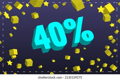 40 Percent Off Discount 3d Navy Stock Vector (Royalty Free) 2135159275