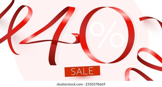 40 % Rabatt. Discount Creative Komposition. Mega Sale. Vektorgrafik.