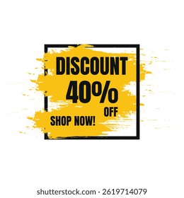 40% De Desconto, Cartaz ou Faixa de Desconto. Sinais de preço de oferta especial