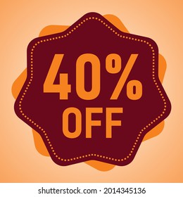 40 percent off. Floating balloon for promotions and offers